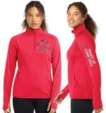 SHAPECAMP/SportTek Women SportWick Stretch QTR Zip Pullover/LST850