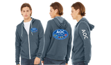 AOC/Bella Canvas mid weight Full zip hoodie/3739