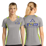 CLICK/Sport Tek Ladies Heather Colorblock Contender VNeck Tee/LST361