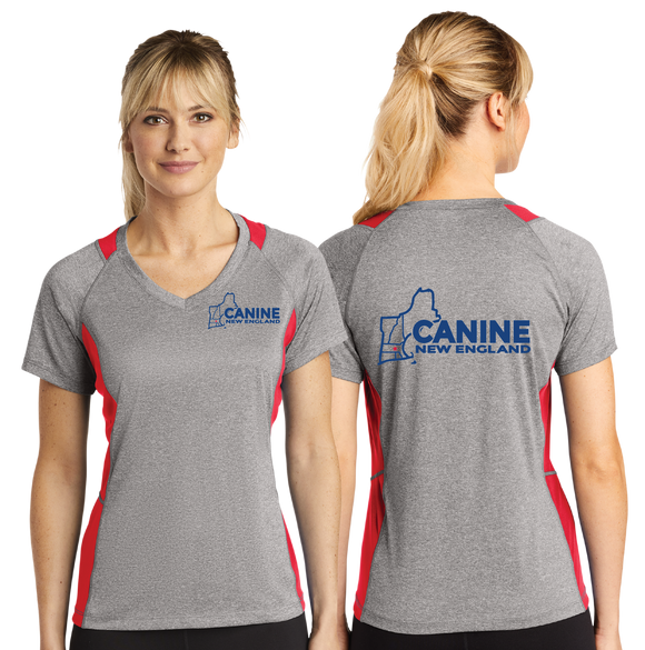 CNE/Sport Tek Ladies Heather Colorblock Contender VNeck Tee/LST361