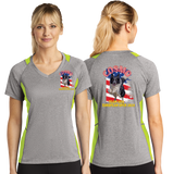 COSMO/Sport Tek Ladies Heather Colorblock Contender VNeck Tee/LST361