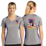 COSMO/Sport Tek Ladies Heather Colorblock Contender VNeck Tee/LST361