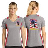 COSMO/Sport Tek Ladies Heather Colorblock Contender VNeck Tee/LST361