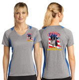 COSMO/Sport Tek Ladies Heather Colorblock Contender VNeck Tee/LST361