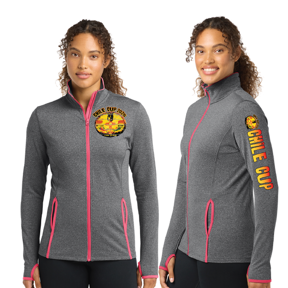 Chili25/SportTek WOMEN SportWick Stretch Contrast FULL ZIP Jacket/LST853