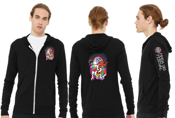 DISCO25/Unisex Triblend Lightweight Full Zip Hooded Long Sleeve Tee/3939