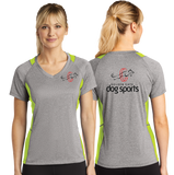 GGDS24/Sport Tek Ladies Heather Colorblock Contender VNeck Tee/LST361/