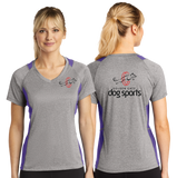 GGDS24/Sport Tek Ladies Heather Colorblock Contender VNeck Tee/LST361/