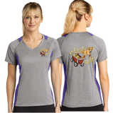 GOLD RUSH/Sport Tek Ladies Heather Colorblock Contender VNeck Tee/LST361