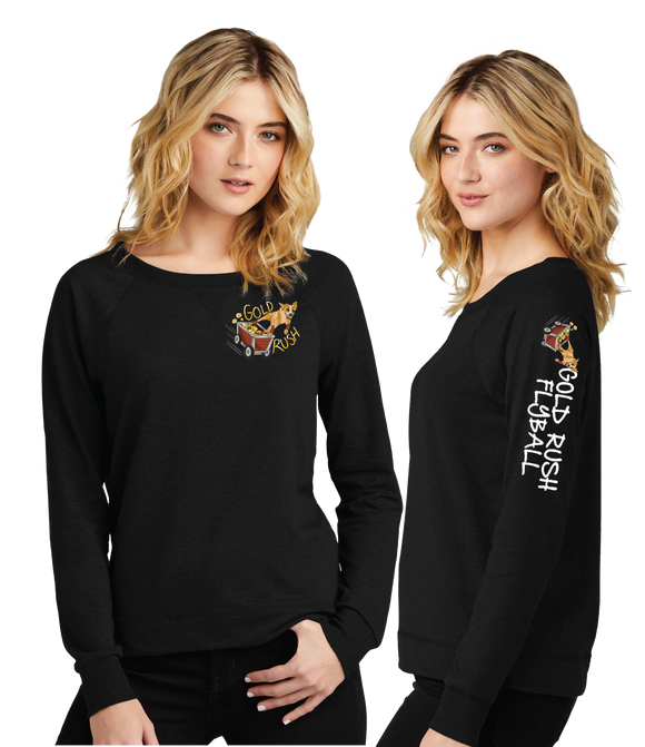 GOLD RUSH/Women Featherweight French Terry Long Sleeve Crewneck/DT672