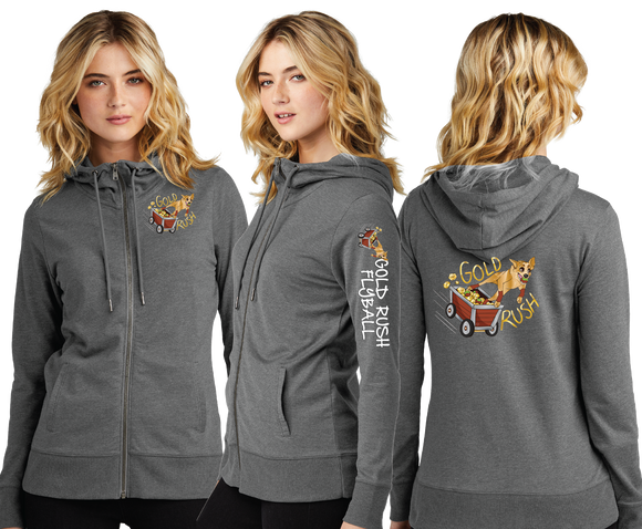 GOLD RUSH/Women Featherweight French Terry Full Zip Hoodie/DT673