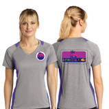 ICUP24/Sport Tek Ladies Heather Colorblock Contender VNeck Tee/LST361