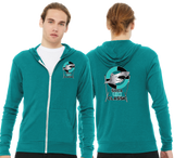 SHARK/Unisex Triblend Lightweight Full Zip Hooded Long Sleeve Tee/3939/